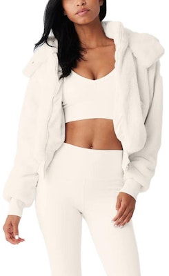 (W) Alo Yoga Jaket Wanita Bulu Tiruan Foxy dengan Hood Boleh Tanggal. W4429R Purchase (W) Alo Yoga Jaket Wanita Bulu Tiruan Foxy dengan Hood Boleh Tanggal. W4429R