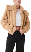 (Women) Alo Yoga Foxy Sherpa Detachable Hood Fleece Jacket Casual Solid Color. W4313R (Women) Alo Yoga Foxy Sherpa Detachable Hood Fleece Jacket Casual Solid Color. W4313R