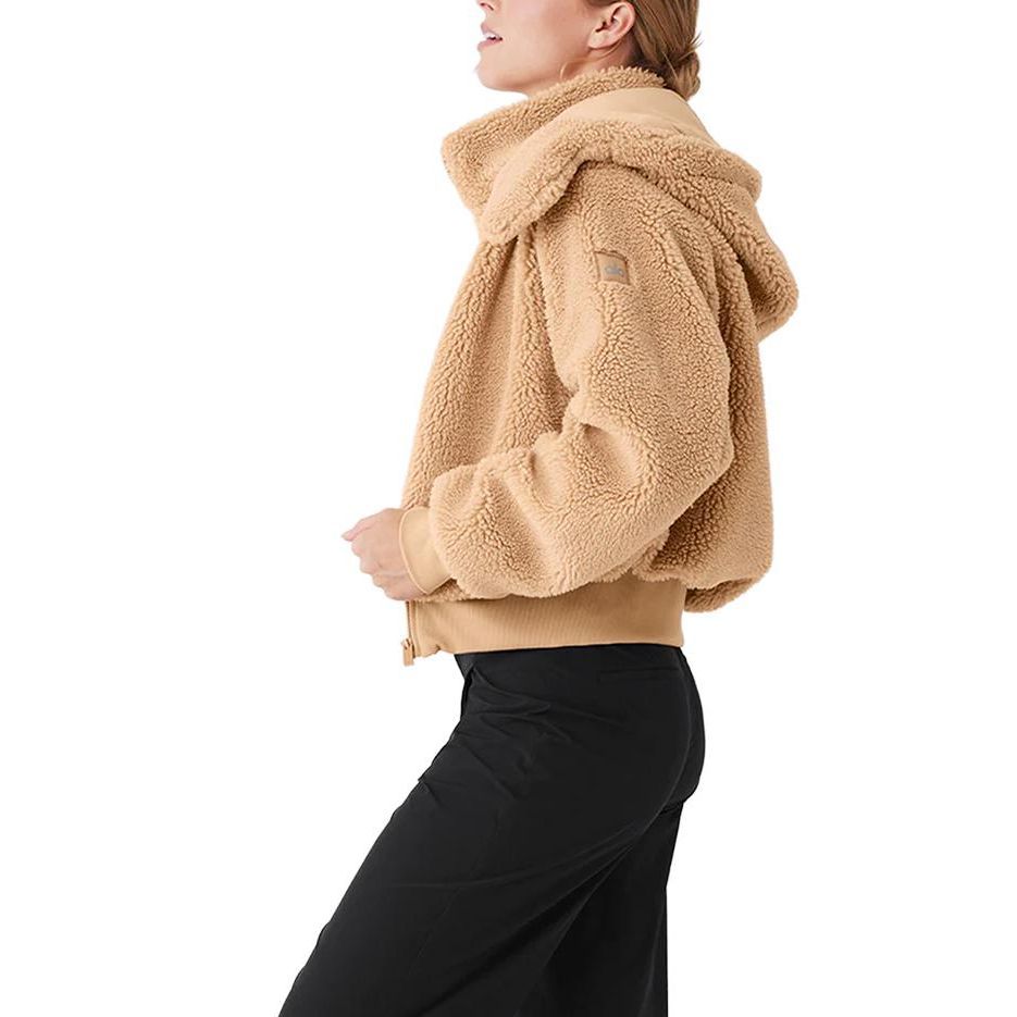 Sizing (W) Alo Yoga Foxy Sherpa可拆卸帽羊羔绒夹克 休闲纯色外套. W4313R