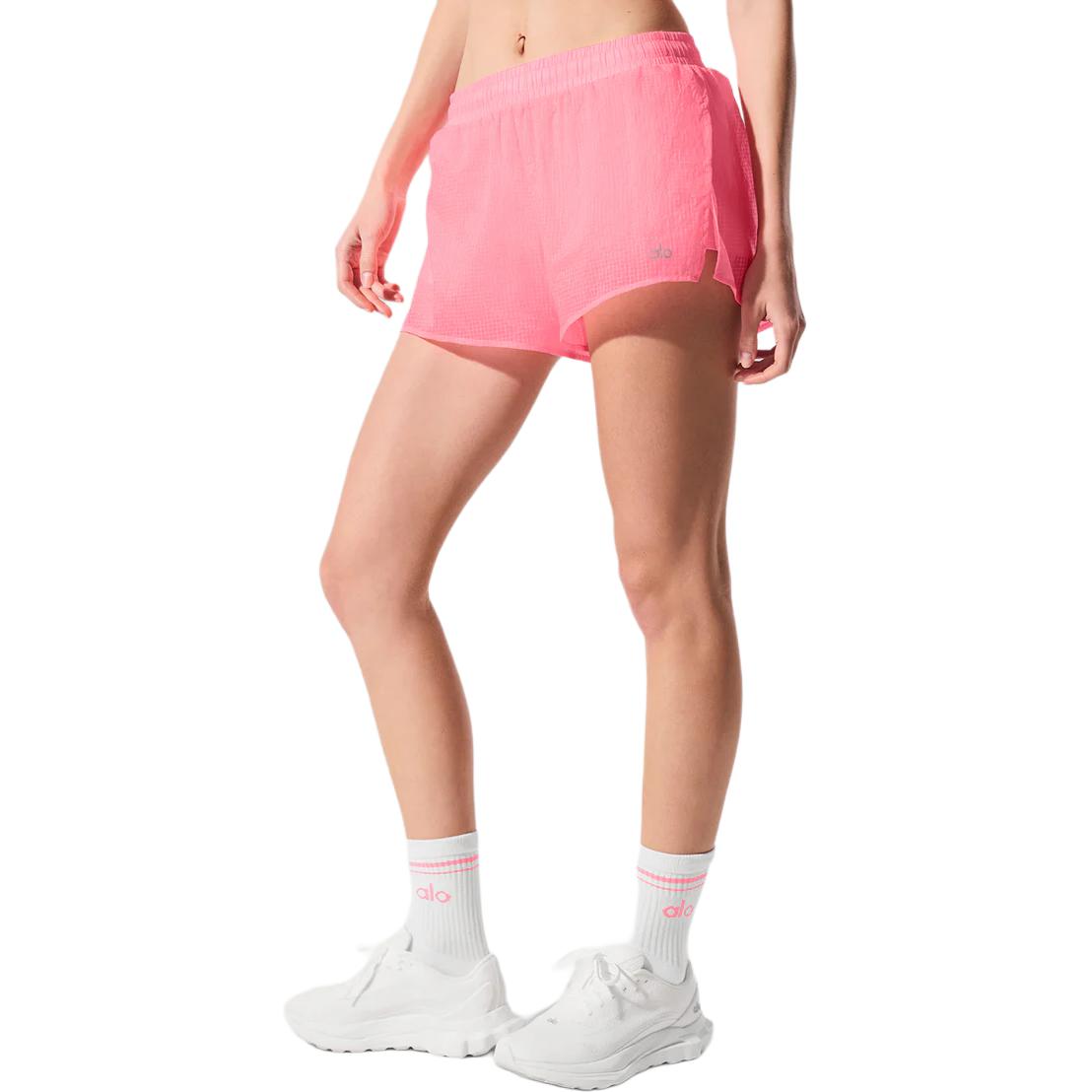 (Women) Alo Yoga Game Time Logo Breathable Loose Fit Sports Shorts W6500R