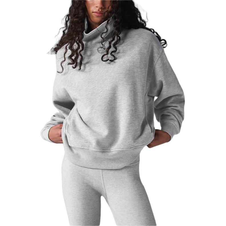 (Women) Alo Yoga Hazy Mock Neck Pullover - Soft & Cozy Sweatshirt W3845R