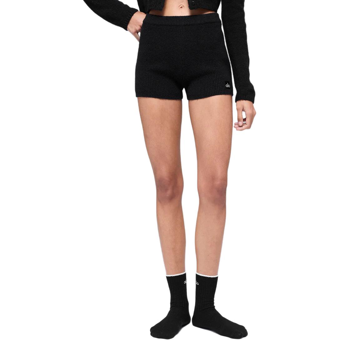 (Women) Alo Yoga High-Waist Ribbed Luxe Elastic Casual Shorts. W6556R