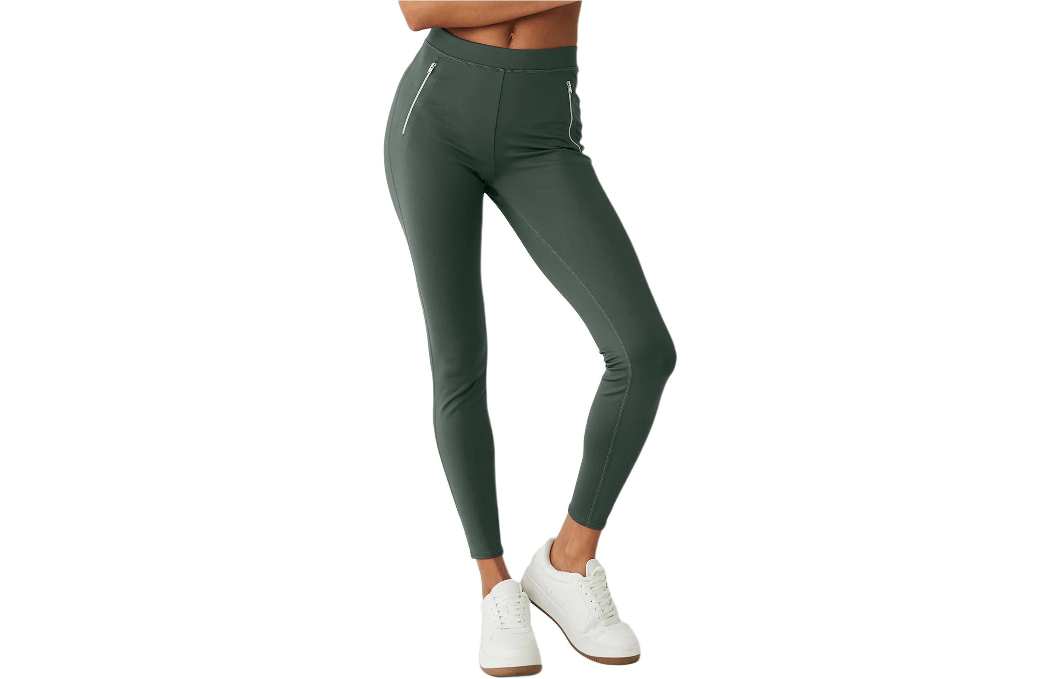 (Women) Alo Yoga High-Waisted Solid Leggings - Dark Cactus Color W51090R