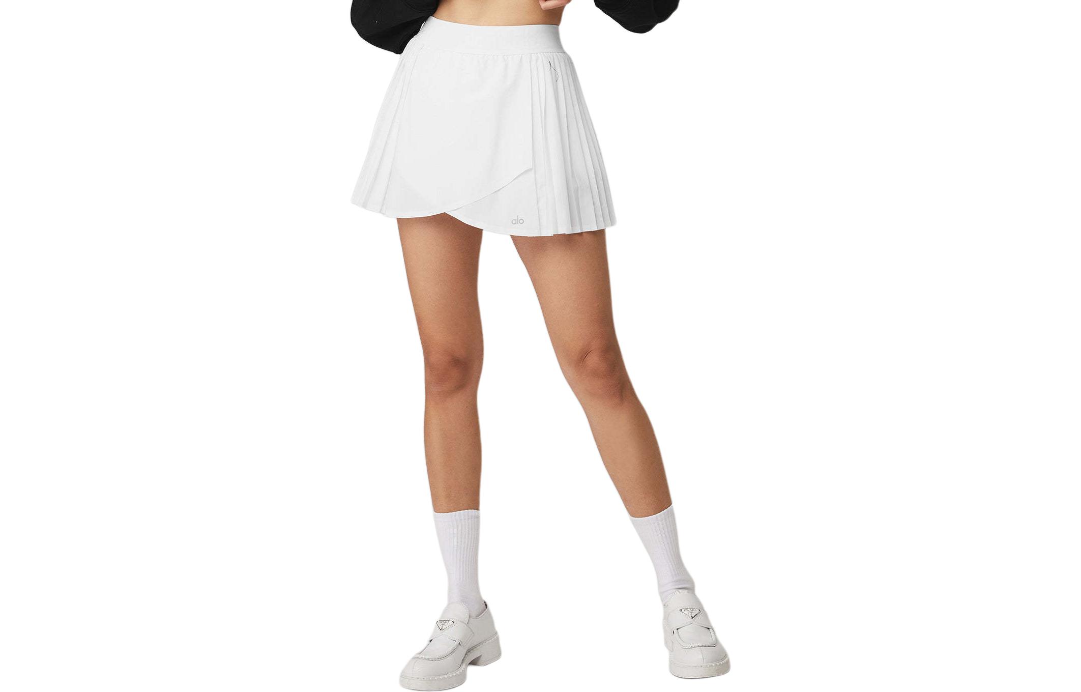 (Women) Alo Yoga JISOO Pleated Tennis Skort with Built-in Shorts - Casual Skirt. W6235R