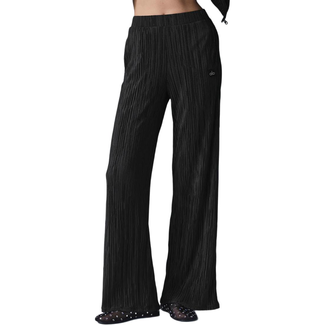 (Women) Alo Yoga Micro Plisse Relaxed Breathable Versatile Casual Pants W54137R