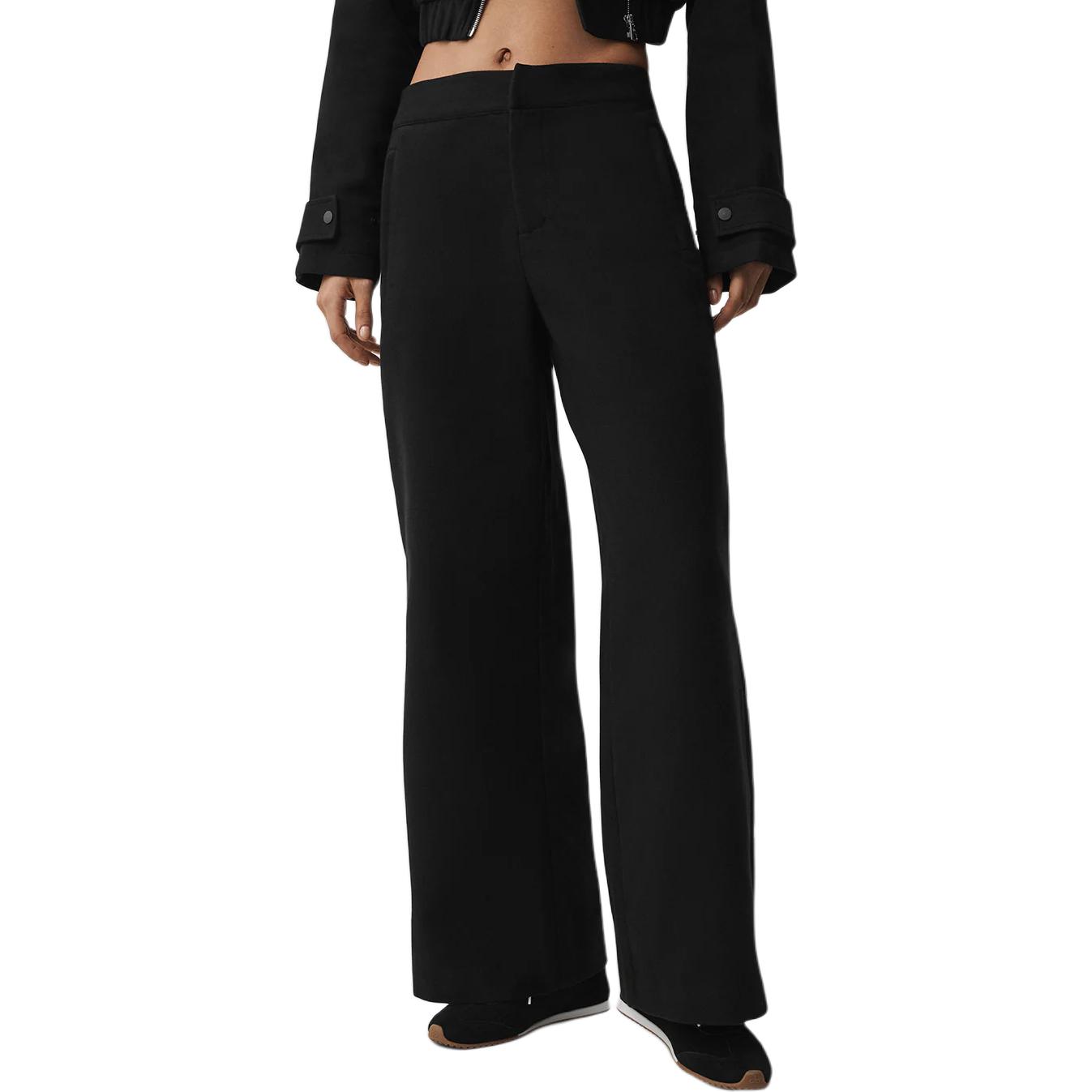 (Women) Alo Yoga Mid-Rise Cosmopolitan Snap Pants Wide-Leg Casual Trousers W54332R
