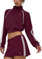 (Women) Alo Yoga Minimalist Full-Zip High-Neck Stripe Jacket - Solid Color. W4703R (Women) Alo Yoga Minimalist Full-Zip High-Neck Stripe Jacket - Solid Color. W4703R