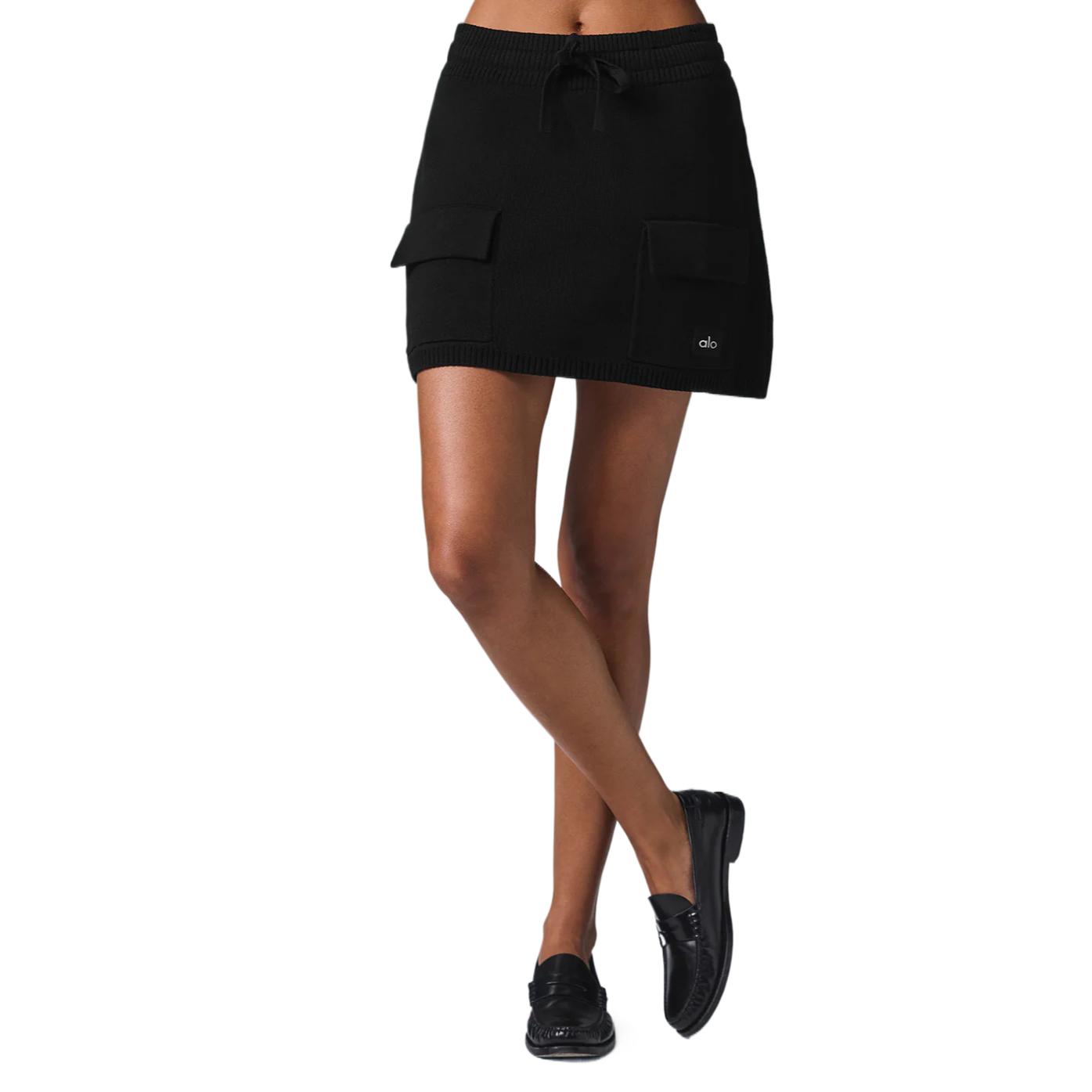 (Women) Alo Yoga Scholar Black Skort - Stylish, Versatile, and Comfortable W6408R