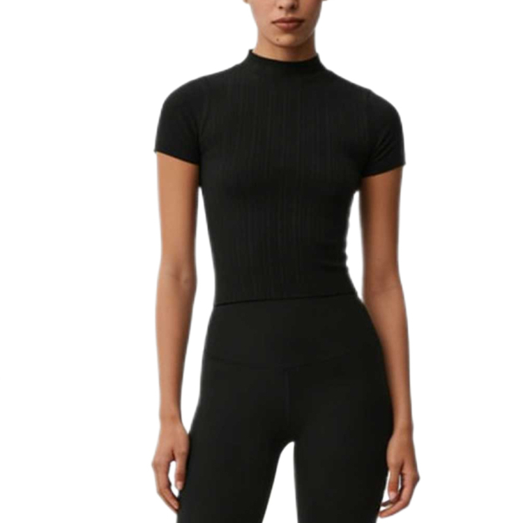 (Women) Alo Yoga Seamless High-Neck Breathable Short-Sleeve Regular Tee W1502R