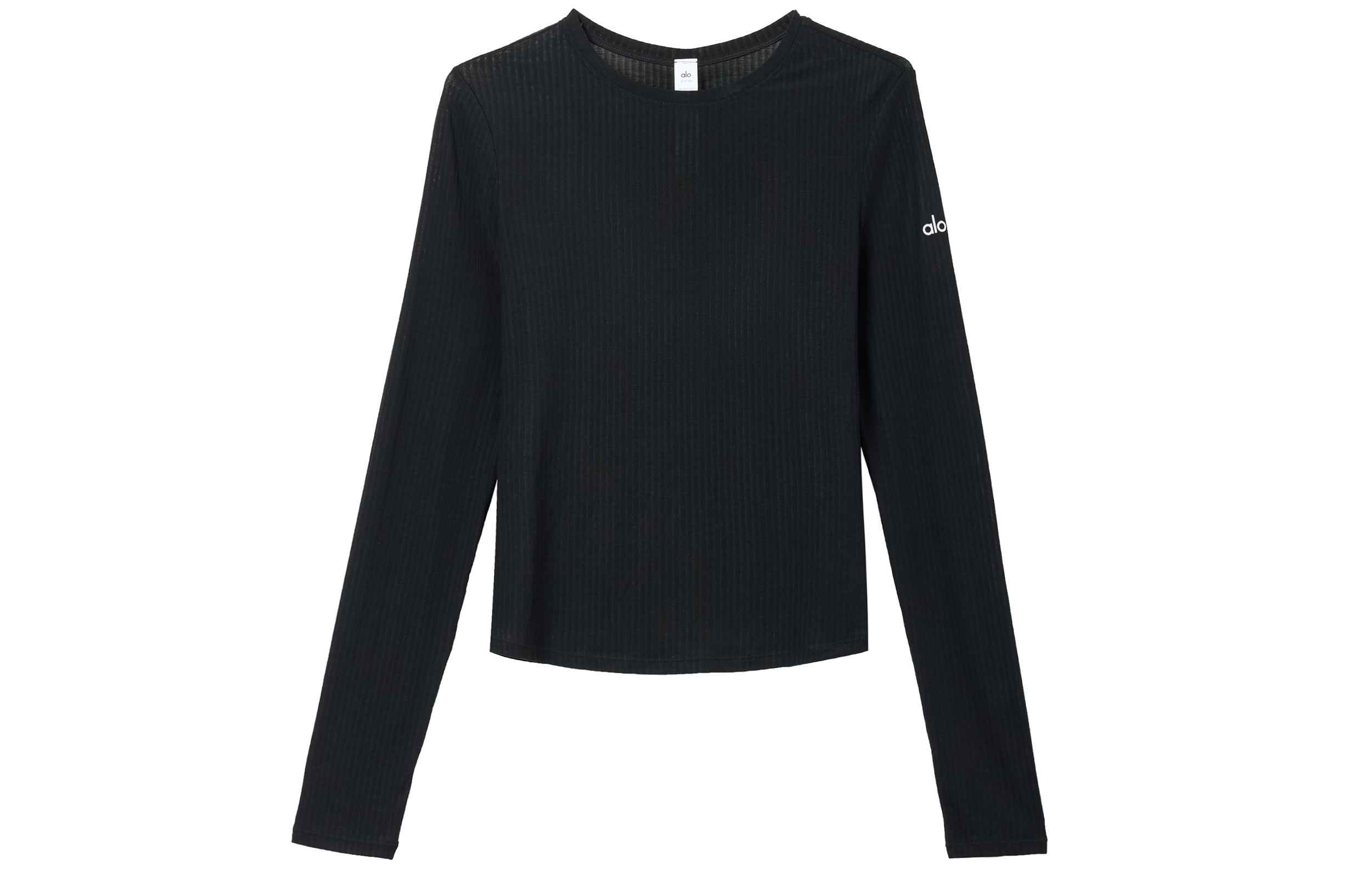 (Women) Alo Yoga Slim Fit Long Sleeve Crew Neck Casual Solid Tee W3781R