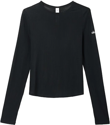(W) アロヨガ スリムフィット 長袖 クルーネック カジュアル 無地Tシャツ W3781R Buy (W) アロヨガ スリムフィット 長袖 クルーネック カジュアル 無地Tシャツ W3781R