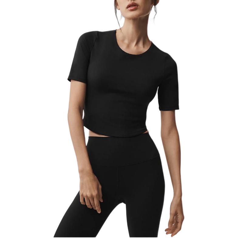 (Women) Alo Yoga Slim Fit Solid Crewneck Short Sleeve T-Shirt W1495R