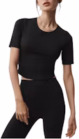 (Women) Alo Yoga Slim Fit Solid Crewneck Short Sleeve T-Shirt W1495R (Women) Alo Yoga Slim Fit Solid Crewneck Short Sleeve T-Shirt W1495R