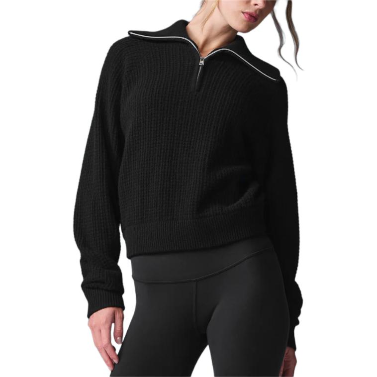 (Women) Alo Yoga Soft Waffle Knit Cashmere Pullover Sweater - Solid Color W3887R