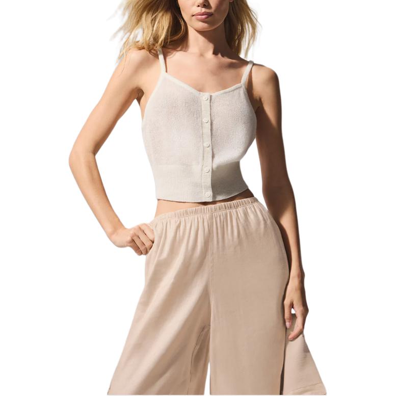 (Women) Alo Yoga Solid Buttoned Loose Sleeveless Tank. W2790R