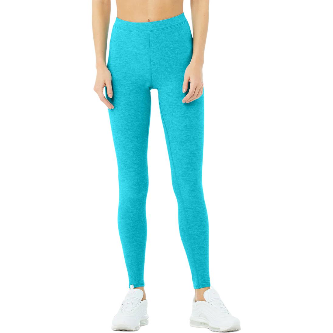 (Women) Alo Yoga Solid Color 7/8 Leggings Bright Aqua Heather. W5941R