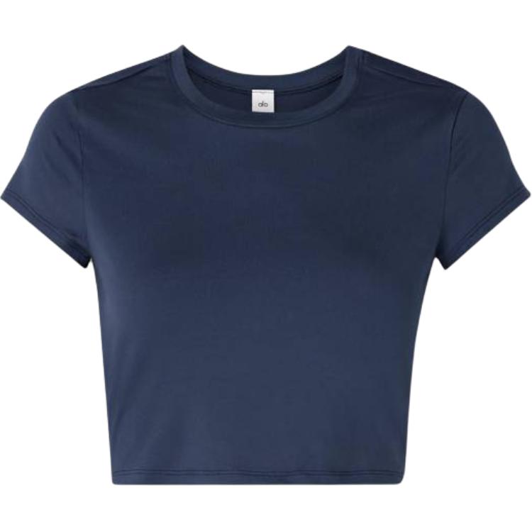 (Women) Alo Yoga Solid Color Cropped Crew Neck T-Shirt W1406R03842