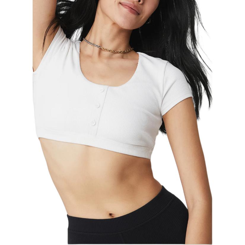 (Women) Alo Yoga Solid Color Cropped Short Sleeve Top W9427R