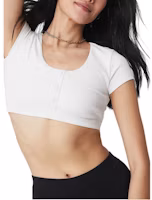 (Women) Alo Yoga Solid Color Cropped Short Sleeve Top W9427R (Women) Alo Yoga Solid Color Cropped Short Sleeve Top W9427R