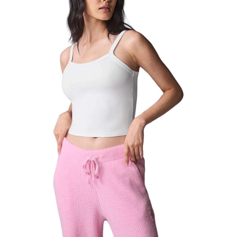 (Women) Alo Yoga Solid Color Cropped Sleeveless Tank Top W2783R-CLOTHES