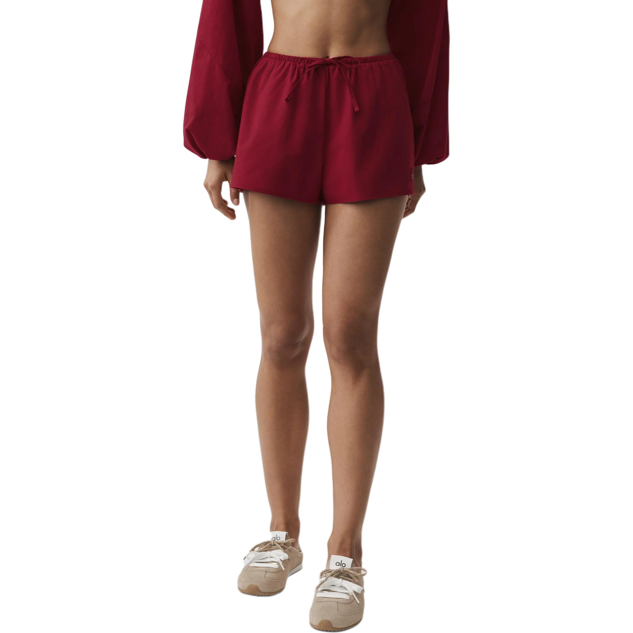 (Women) Alo Yoga Solid Color High-Waist Lightweight Tie Shorts for Women W6598R