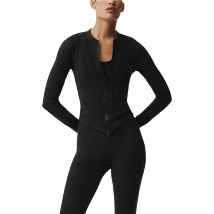 (Women) Alo Yoga Solid Double-Zip Long Sleeve Yoga Jacket W4777R