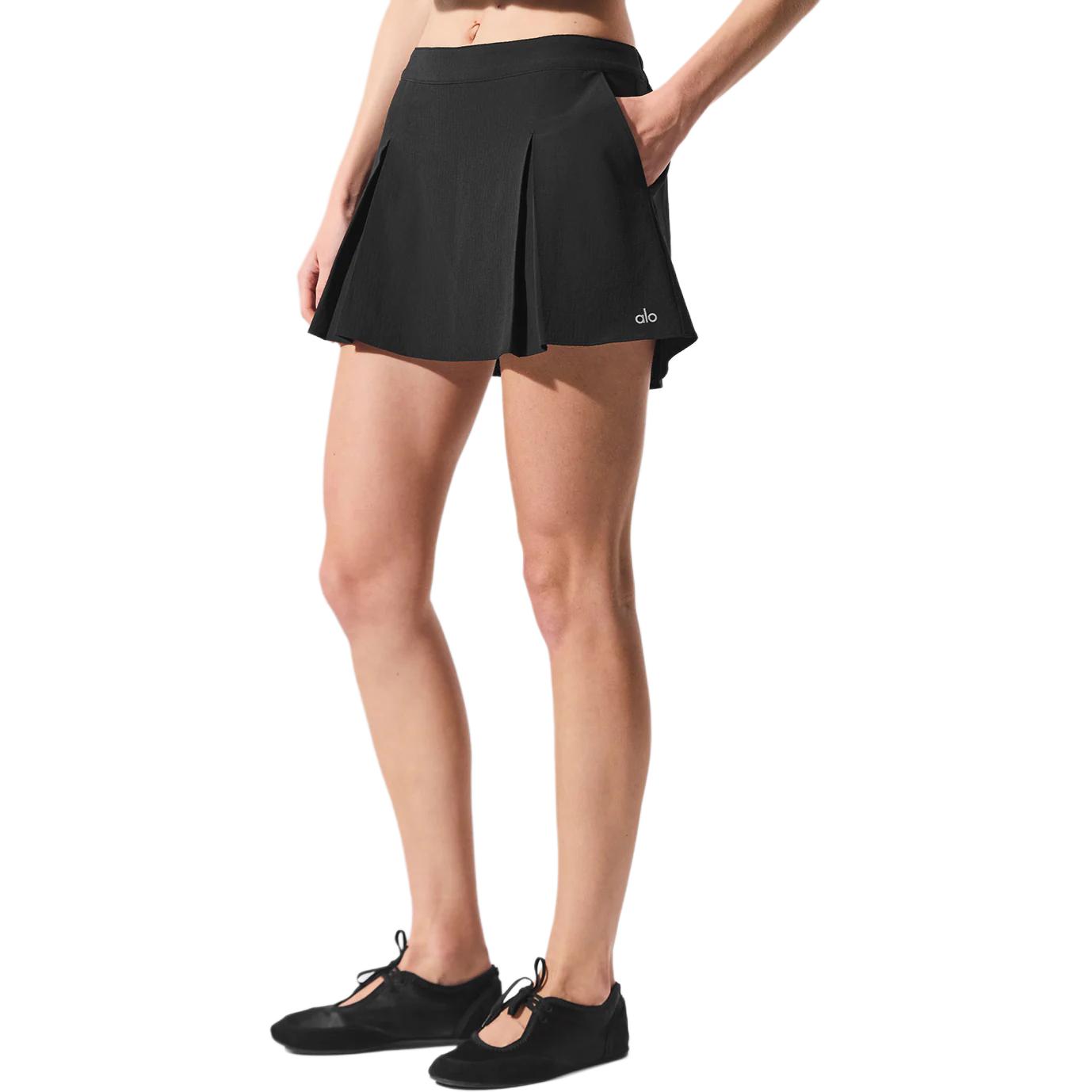 (Women) Alo Yoga Solid Ruched Mid-Rise Elastic Casual Skirt. W6509R
