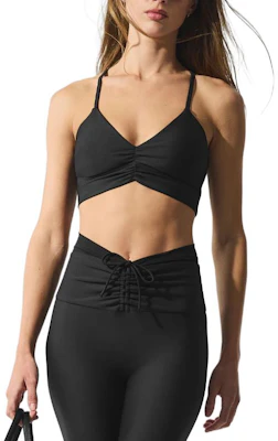 (Women) Alo Yoga Solid Ruched Spaghetti Strap Sleeveless Bra W9845R Buy (Women) Alo Yoga Solid Ruched Spaghetti Strap Sleeveless Bra W9845R