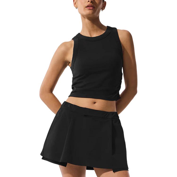 (Women) Alo Yoga Solid Slim-Fit Cropped Tennis Tank Top W9815R