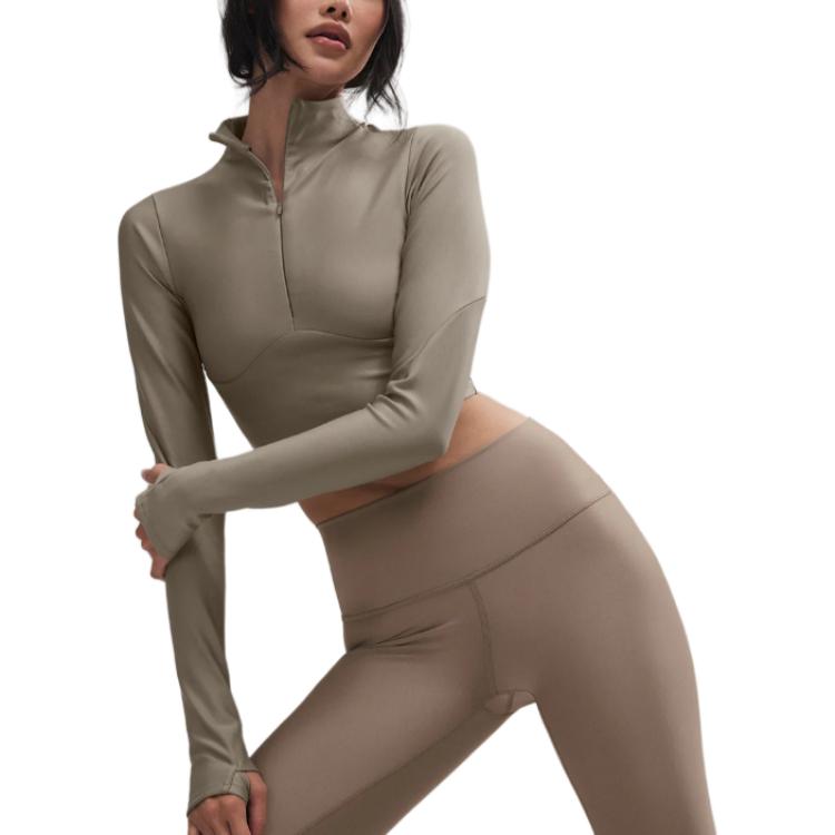 (Women) Alo Yoga Solid Slim-Fit Cropped Zip-Up Ski Jacket W3922P-CLOTHES