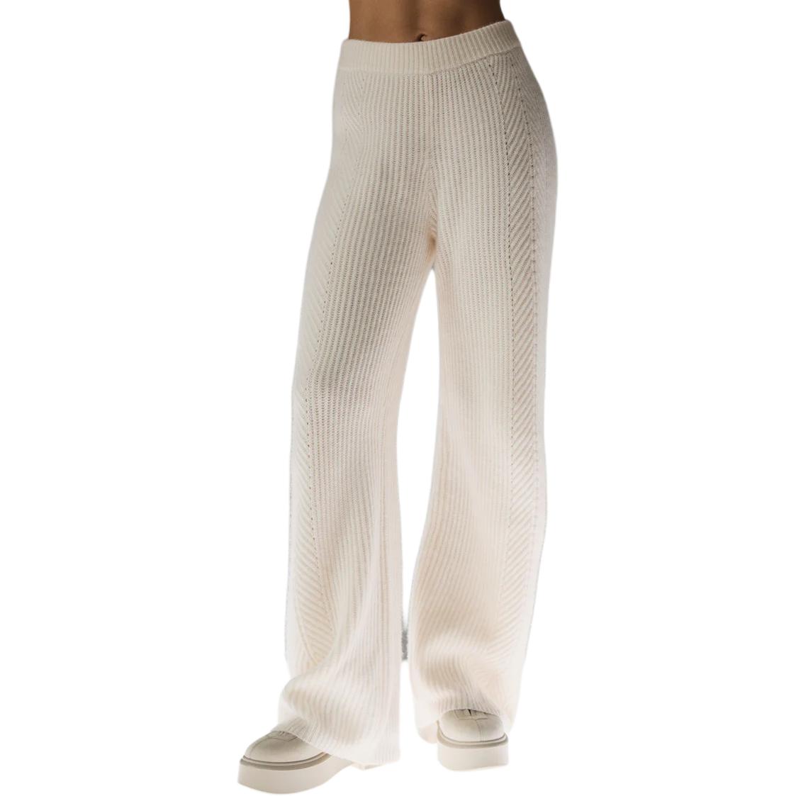 (Women) Alo Yoga Solid Wide-Leg Relaxed Pants Ivory White W54200P-03299
