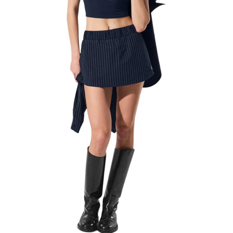(Women) Alo Yoga Striped Relaxed Fit Skort with Built-in Shorts W6468R