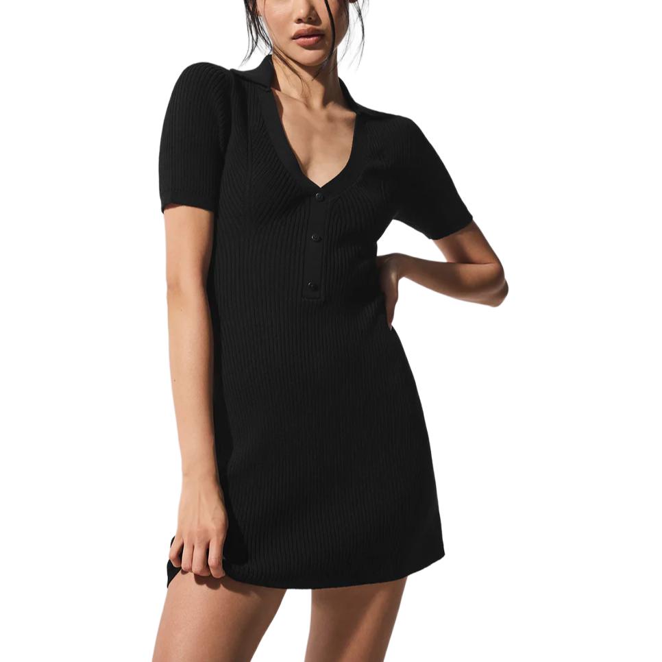 (Women) Alo Yoga V-Neck Slim Fit Short Sleeve Mini Dress W8315R