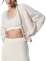 Sizing (Women) Alo Yoga Women’s Knit Cardigan with Striped Pocket and Button Design. w3847r