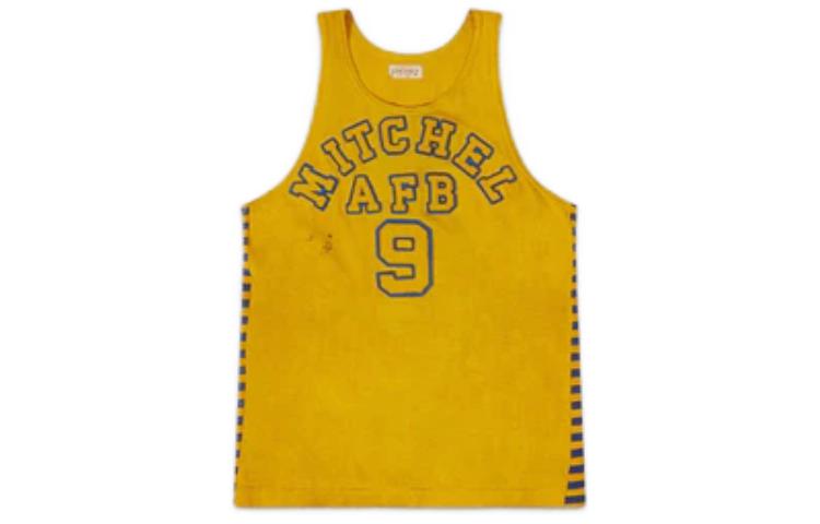 Alpha Industries Retro Capsule Yellow Sleeveless Basketball Jersey Mens. RTM53001C1