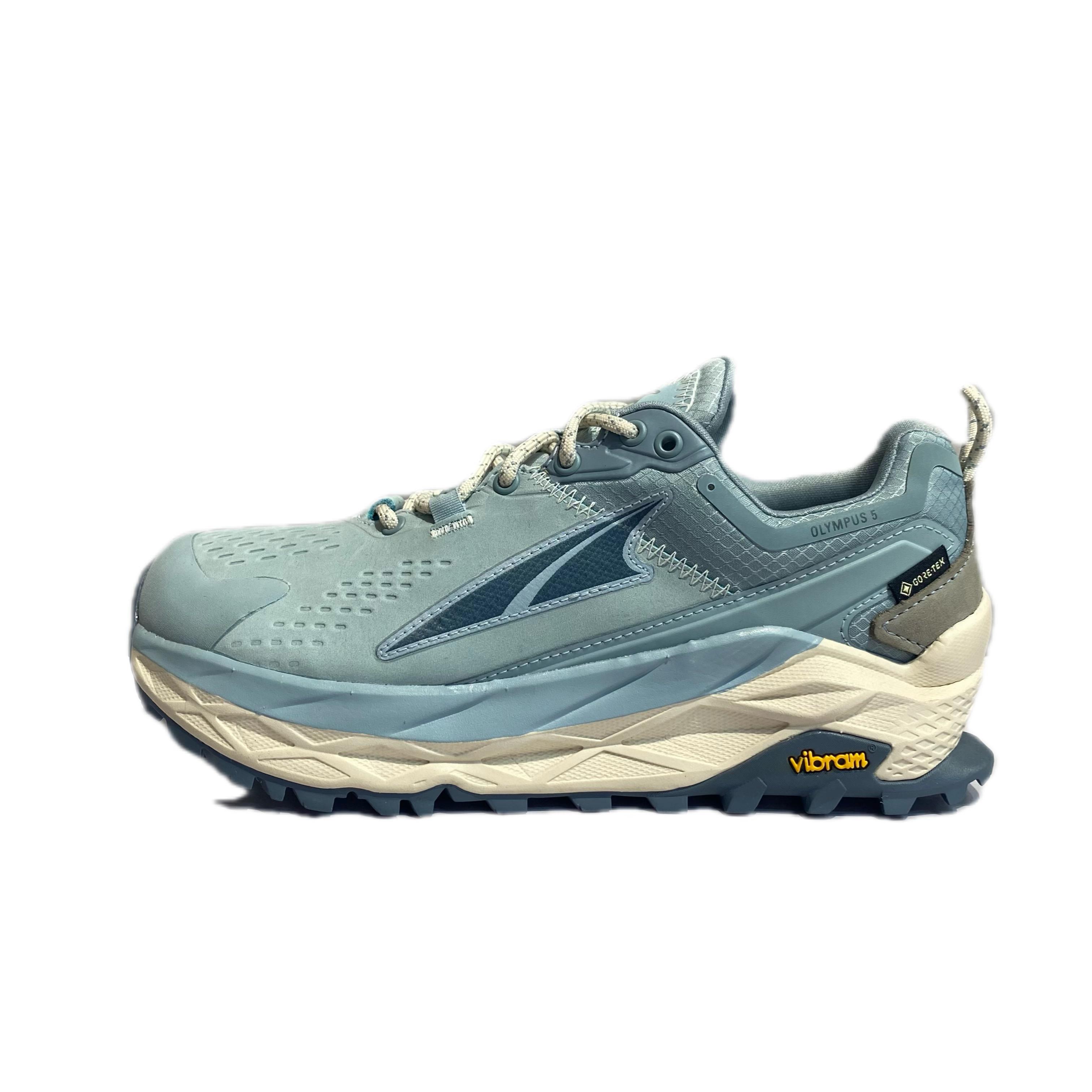 (Women) Altra Olympus 5 Light Blue Cushioned Non-Slip Running Shoes AL0A7R76419
