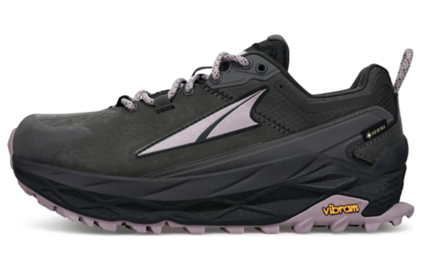 (Women) Altra Olympus 5 Black Purple Cushioned Slip-Resistant Running Shoes AL0A7R76014-070