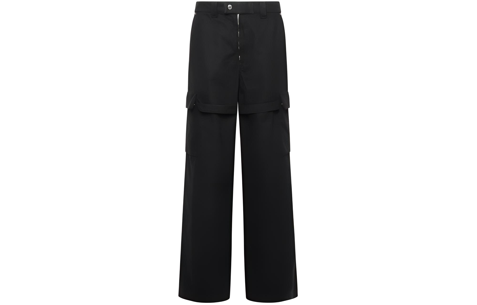 (Women) AMBUSH  Black Solid Color Zip Loose Straight Casual Pants BWCF005F23FAB0011000