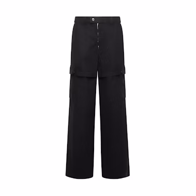 (Women) AMBUSH Black Solid Color Zip Loose Straight Casual Pants BWCF005F23FAB0011000