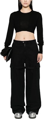 (W) AMBUSH ブラック ソリッドカラー ジップ ルーズストレート カジュアルパンツ BWCF005F23FAB0011000 Lookbook (W) AMBUSH ブラック ソリッドカラー ジップ ルーズストレート カジュアルパンツ BWCF005F23FAB0011000