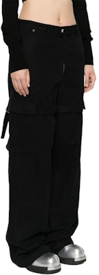 (W) AMBUSH ブラック ソリッドカラー ジップ ルーズストレート カジュアルパンツ BWCF005F23FAB0011000 Purchase (W) AMBUSH ブラック ソリッドカラー ジップ ルーズストレート カジュアルパンツ BWCF005F23FAB0011000