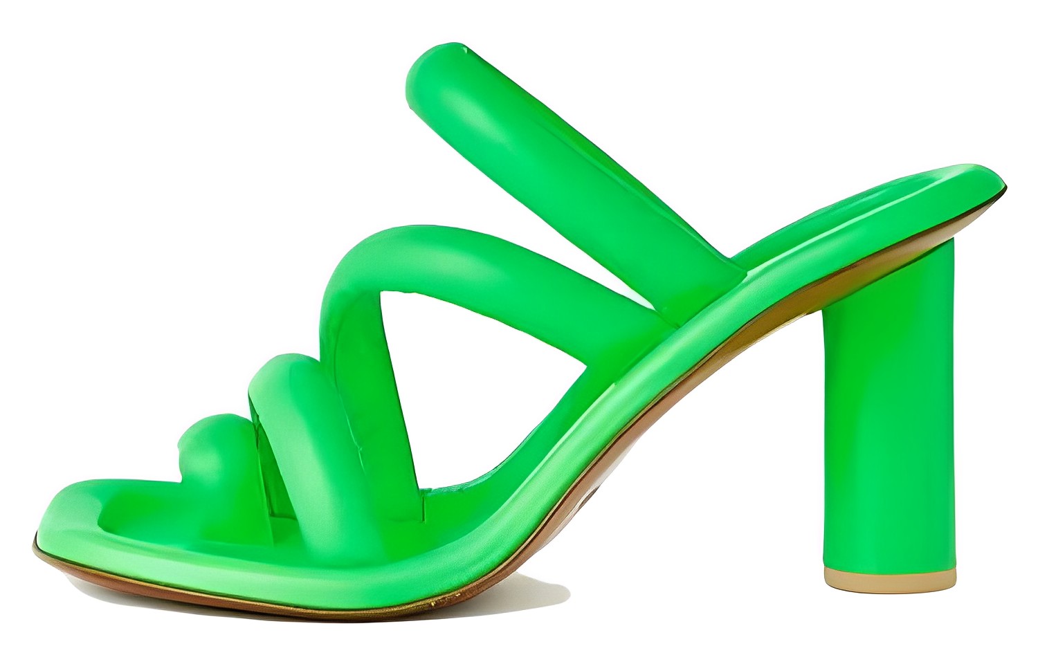 (Women) AMBUSH 'Green Square Toe Block Heel' BWIH008S23LEA0017000