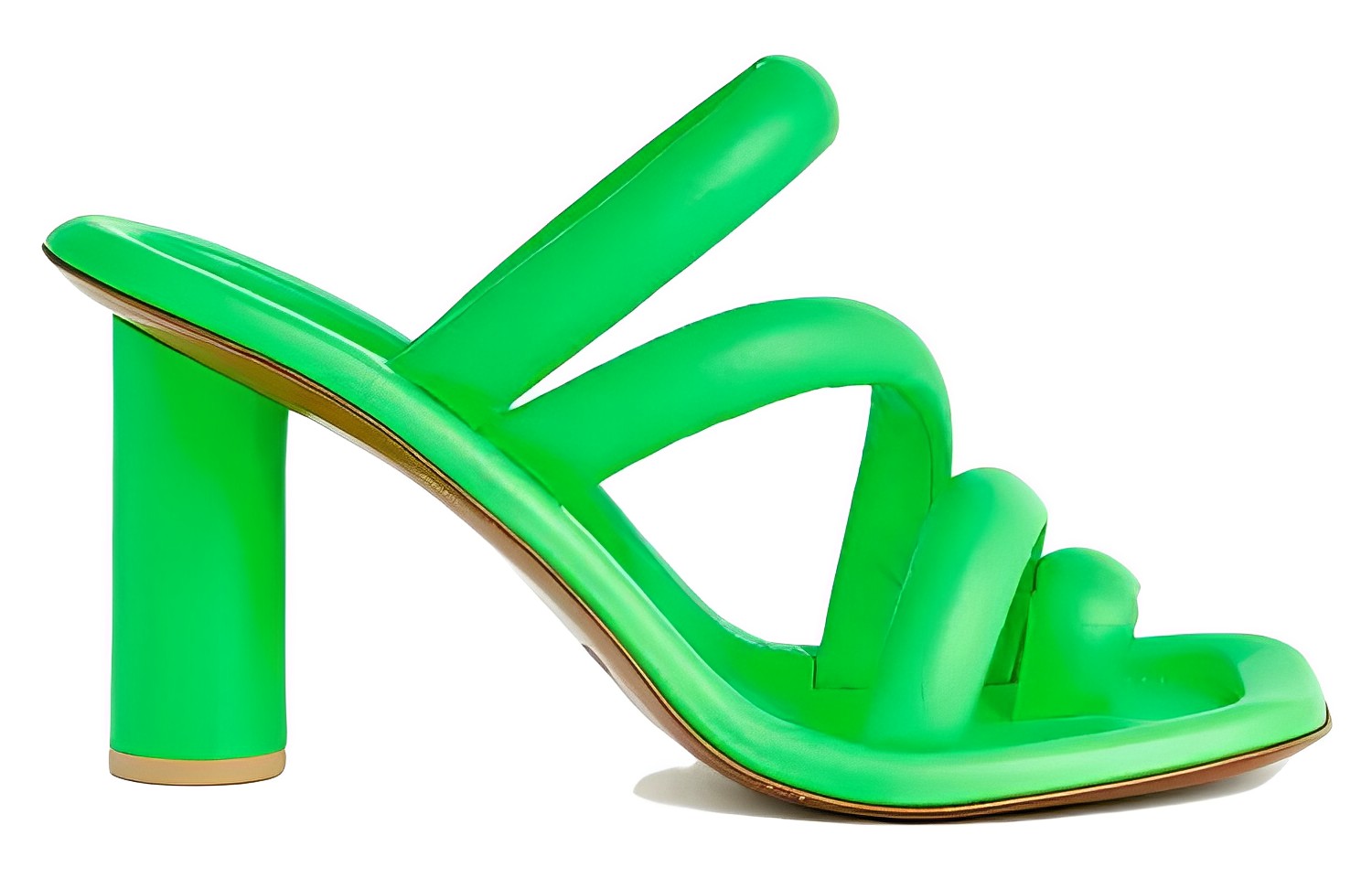 Order (Women) AMBUSH 'Green Square Toe Block Heel' BWIH008S23LEA0017000