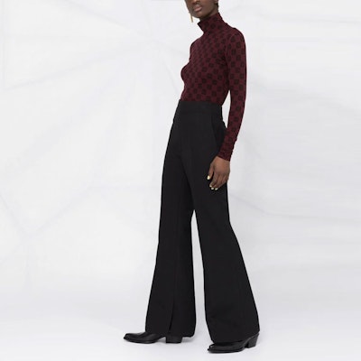 (W) アンブッシュ ブラック ハイウエスト フレア カジュアルパンツ. BWCA006S21FAB0011000 Purchase (W) アンブッシュ ブラック ハイウエスト フレア カジュアルパンツ. BWCA006S21FAB0011000