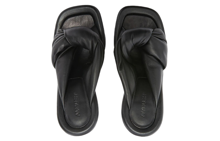 Lookbook (W) AMBUSH Sandalia de Tacón Grueso 'Negro' BWIJ002S22LEA0011000