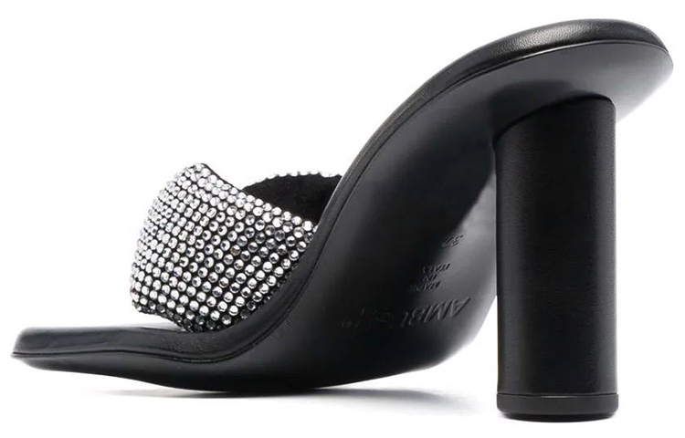 Lookbook (W) Sandal Hak Tinggi AMBUSH Berbantal 'Hitam' BWIH001F21LEA0011072