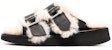 (W) AMBUSH Selipar Rata 'Perincian Bulu Hitam' BWIH003F21LEA0011010