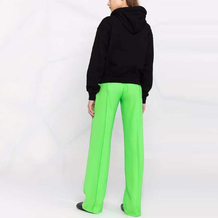 Shop (W) AMBUSH FW21 Hoodie Hitam Drawstring Pullover Pakaian Kasual. BWBB004F21FLE0011010