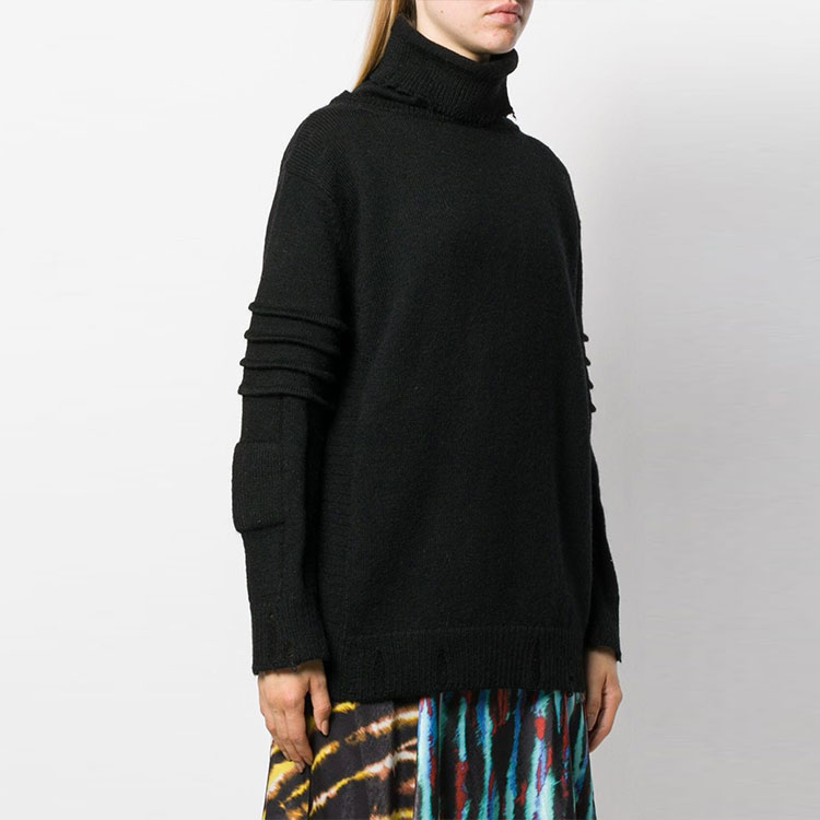 Purchase (W) AMBUSH 2021秋冬黑色高領毛衣羊毛套頭衫 12111827BLACK