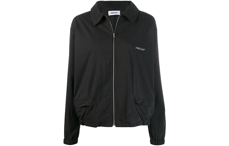 Order (Women) AMBUSH FW21 Black Zip-Up Collared Jacket 12111822BLACK